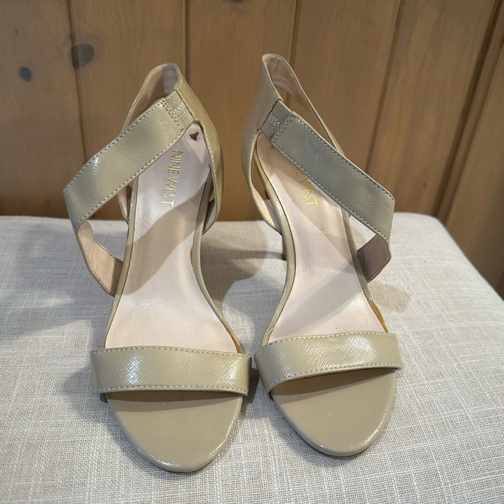 Nine West Beige Strappy Heels
